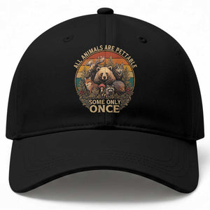 All Animals Are Pettable Some Only Once Baseball Cap Retro Wild Animals