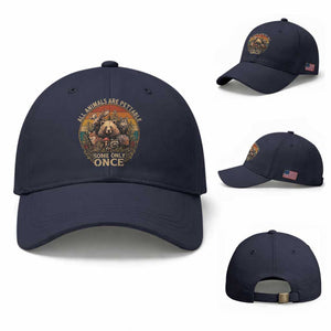 All Animals Are Pettable Some Only Once Baseball Cap Retro Wild Animals