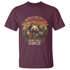 All Animals Are Pettable Some Only Once T Shirt Retro Wild Animals