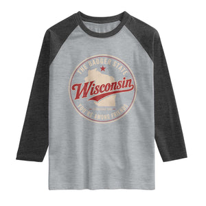 Wisconsin The Badger State Raglan Shirt You're Among Friends Retro WI State