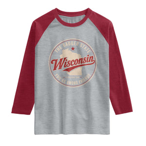 Wisconsin The Badger State Raglan Shirt You're Among Friends Retro WI State