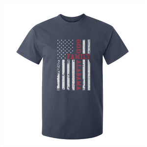 God Family Alabama T Shirt For Kid AL Game Day Christian American Flag