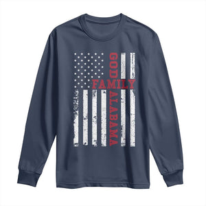 God Family Alabama Long Sleeve Shirt AL Game Day Christian American Flag