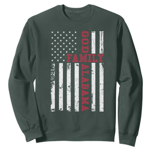 God Family Alabama Sweatshirt AL Game Day Christian American Flag