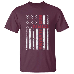 God Family Alabama T Shirt AL Game Day Christian American Flag