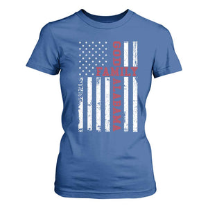 God Family Alabama T Shirt For Women AL Game Day Christian American Flag