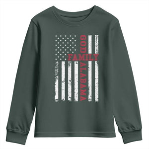 God Family Alabama Youth Sweatshirt AL Game Day Christian American Flag