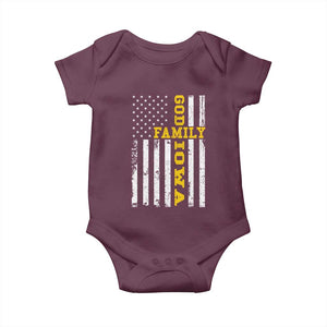 God Family Iowa Baby Onesie IA State Game Day Christian American Flag