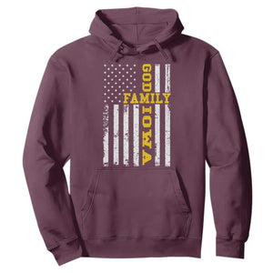 God Family Iowa Hoodie IA State Game Day Christian American Flag
