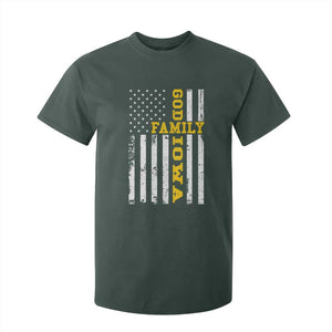 God Family Iowa T Shirt For Kid IA State Game Day Christian American Flag