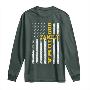 God Family Iowa Long Sleeve Shirt IA State Game Day Christian American Flag