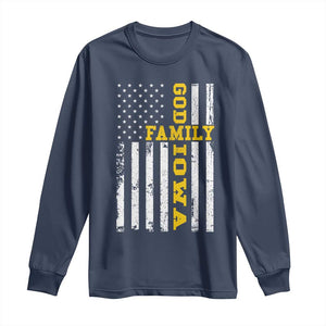 God Family Iowa Long Sleeve Shirt IA State Game Day Christian American Flag