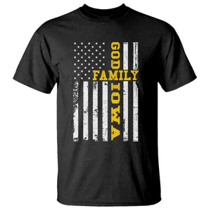 God Family Iowa T Shirt IA State Game Day Christian American Flag