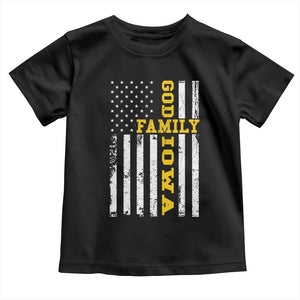 God Family Iowa Toddler T Shirt IA State Game Day Christian American Flag