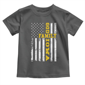 God Family Iowa Toddler T Shirt IA State Game Day Christian American Flag