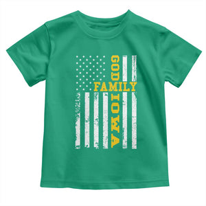 God Family Iowa Toddler T Shirt IA State Game Day Christian American Flag