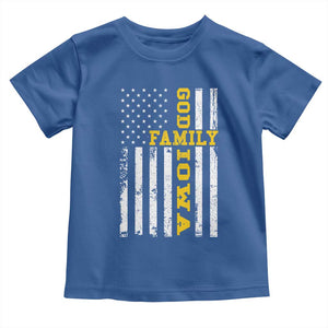 God Family Iowa Toddler T Shirt IA State Game Day Christian American Flag