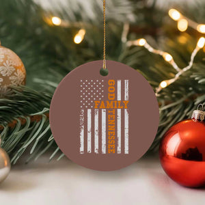 God Family Tennessee Ceramic Ornament TN Game Day Christian American Flag