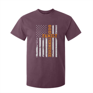 God Family Tennessee T Shirt For Kid TN Game Day Christian American Flag