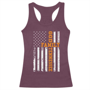 God Family Tennessee Racerback Tank Top TN Game Day Christian American Flag