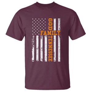 God Family Tennessee T Shirt TN Game Day Christian American Flag