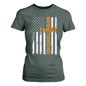 God Family Tennessee T Shirt For Women TN Game Day Christian American Flag