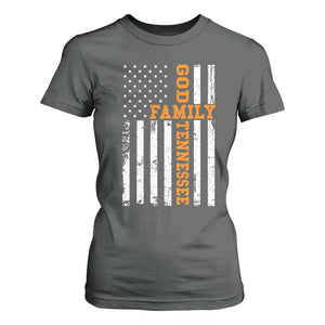 God Family Tennessee T Shirt For Women TN Game Day Christian American Flag