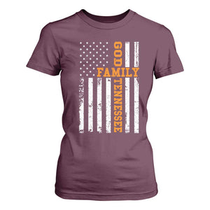 God Family Tennessee T Shirt For Women TN Game Day Christian American Flag