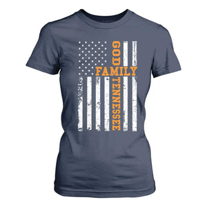 God Family Tennessee T Shirt For Women TN Game Day Christian American Flag
