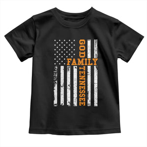 God Family Tennessee Toddler T Shirt TN Game Day Christian American Flag