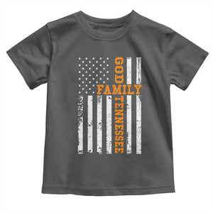 God Family Tennessee Toddler T Shirt TN Game Day Christian American Flag