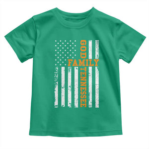 God Family Tennessee Toddler T Shirt TN Game Day Christian American Flag