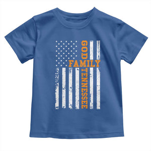 God Family Tennessee Toddler T Shirt TN Game Day Christian American Flag