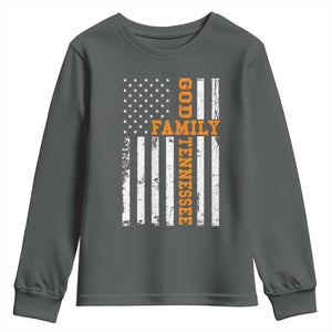 God Family Tennessee Youth Sweatshirt TN Game Day Christian American Flag
