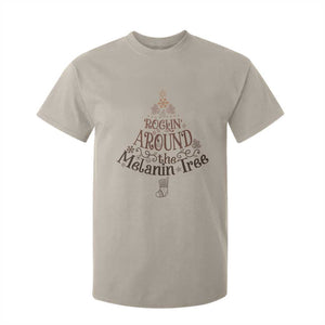 Christmas African American T Shirt For Kid Rockin' Around The Melanin Tree Xmas TS11 Sand Print Your Wear