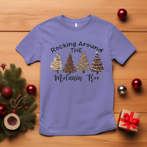 Christmas African American T Shirt Rocking Around The Melanin Tree Xmas Tree TS11 Violet Print Your Wear