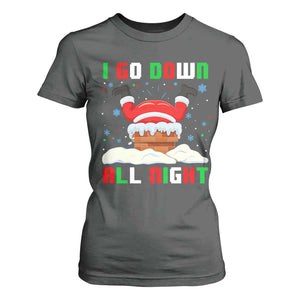 Funny Christmas T Shirt For Women I Go Down All Night TS11 Dark Heather Print Your Wear