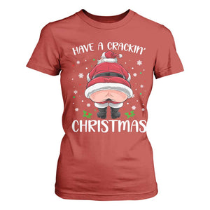 Funny Christmas Santa T Shirt For Women Have A Crackin Xmas TS11 Red Print Your Wear