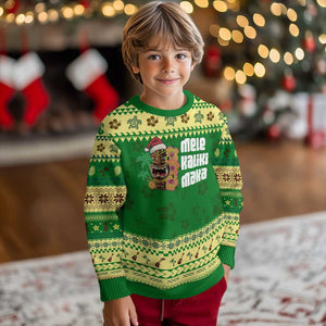 Xmas In Hawaii Ugly Christmas Sweater Mele Kalikimaka Tiki Hibiscus Flower Santa Hat TS11 Forest Print Your Wear