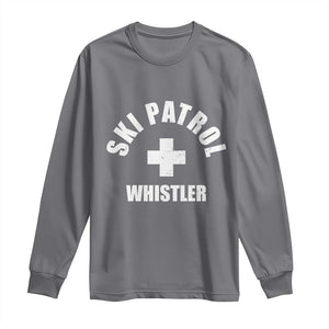Ski Patrol Whistler Long Sleeve Shirt Winter Slopes Skiing Snowboarding TS11 Charcoal Print Your Wear