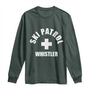 Ski Patrol Whistler Long Sleeve Shirt Winter Slopes Skiing Snowboarding TS11 Dark Forest Green Print Your Wear