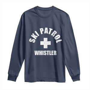 Ski Patrol Whistler Long Sleeve Shirt Winter Slopes Skiing Snowboarding TS11 Navy Print Your Wear