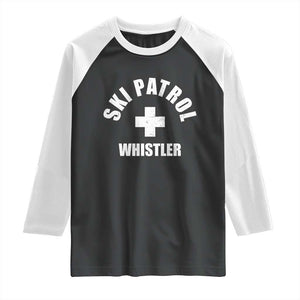 Ski Patrol Whistler Raglan Shirt Winter Slopes Skiing Snowboarding TS11 Black White Print Your Wear