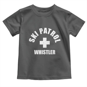 Ski Patrol Whistler Toddler T Shirt Winter Slopes Skiing Snowboarding TS11 Dark Heather Print Your Wear