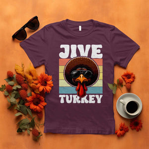 Funny Jive Thanksgiving Turkey Day T Shirt Retro Afro Black Turkey TS11 Maroon Print Your Wear