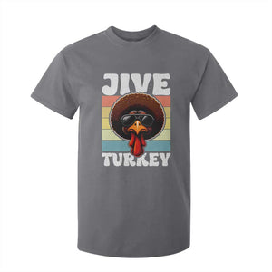 Funny Jive Thanksgiving Turkey Day T Shirt For Kid Retro Afro Black Turkey TS11 Charcoal Print Your Wear