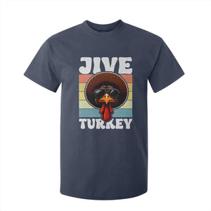 Funny Jive Thanksgiving Turkey Day T Shirt For Kid Retro Afro Black Turkey TS11 Navy Print Your Wear