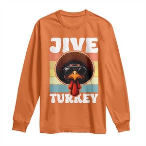 Funny Jive Thanksgiving Turkey Day Long Sleeve Shirt Retro Afro Black Turkey TS11 Orange Print Your Wear