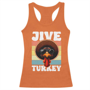 Funny Jive Thanksgiving Turkey Day Racerback Tank Top Retro Afro Black Turkey TS11 Orange Print Your Wear