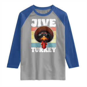 Funny Jive Thanksgiving Turkey Day Raglan Shirt Retro Afro Black Turkey TS11 Sport Gray Royal Print Your Wear
